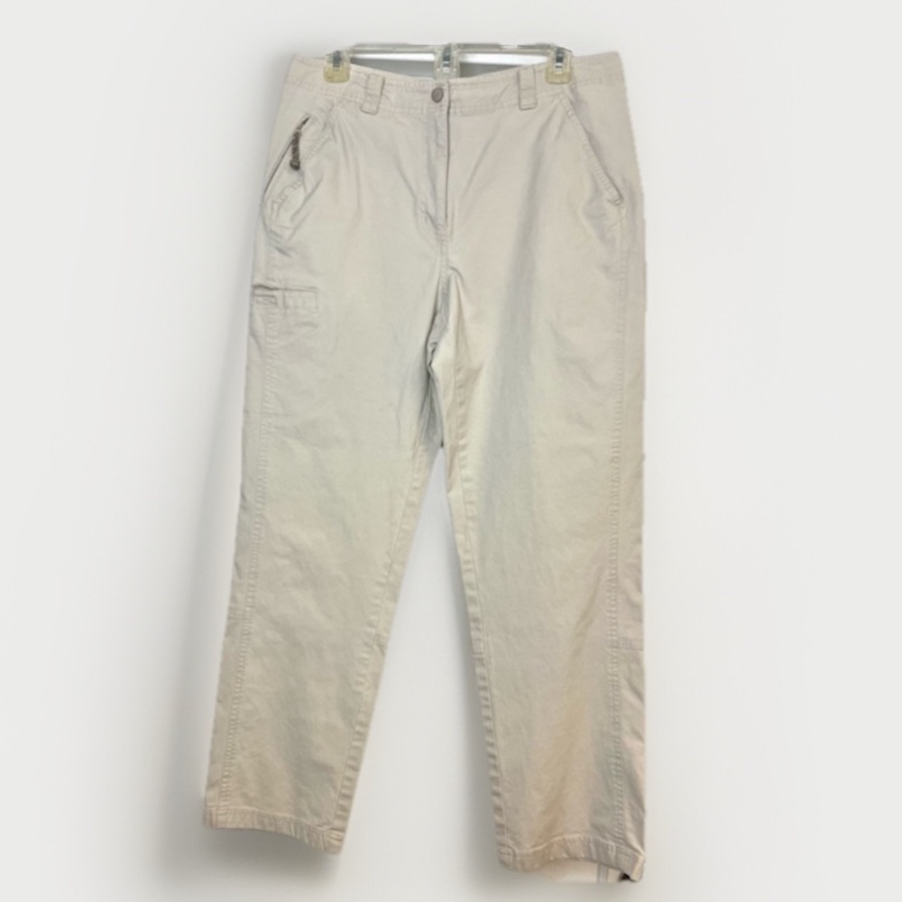 L.L. Bean Cotton Straight Leg Khaki Pants Active Outdoor Size 12